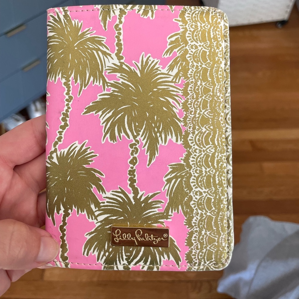 Lilly Pulitzer Pink and Gold Passport Holder